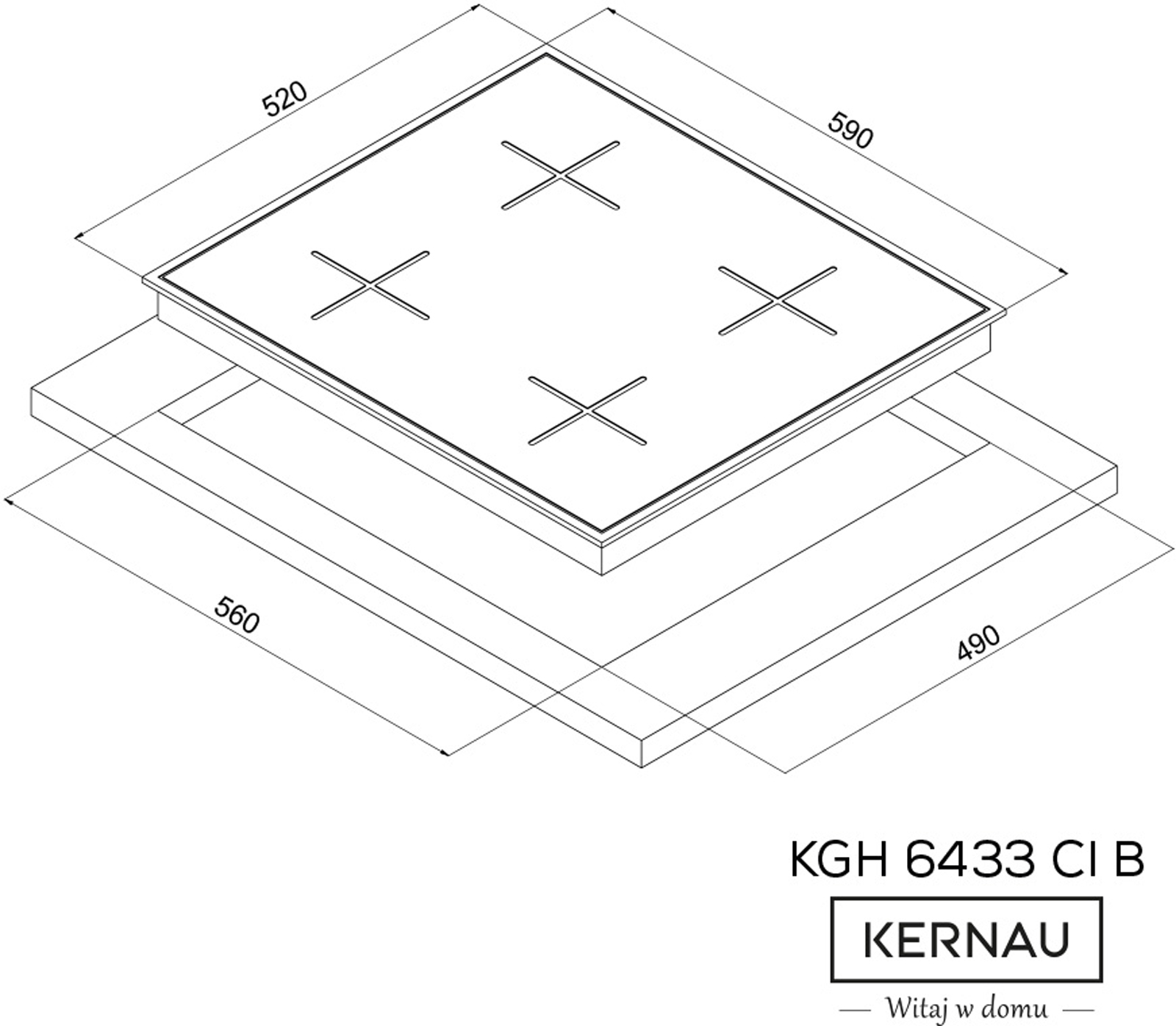 Варочная поверхность газовая KERNAU KGH 6433 CI B