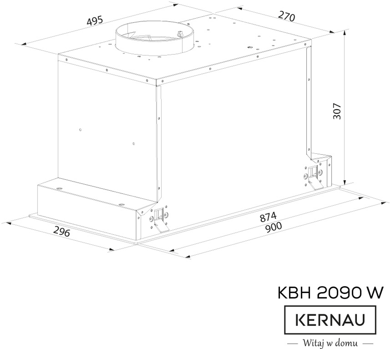 Вытяжка KERNAU KBH 2090 W GLASS