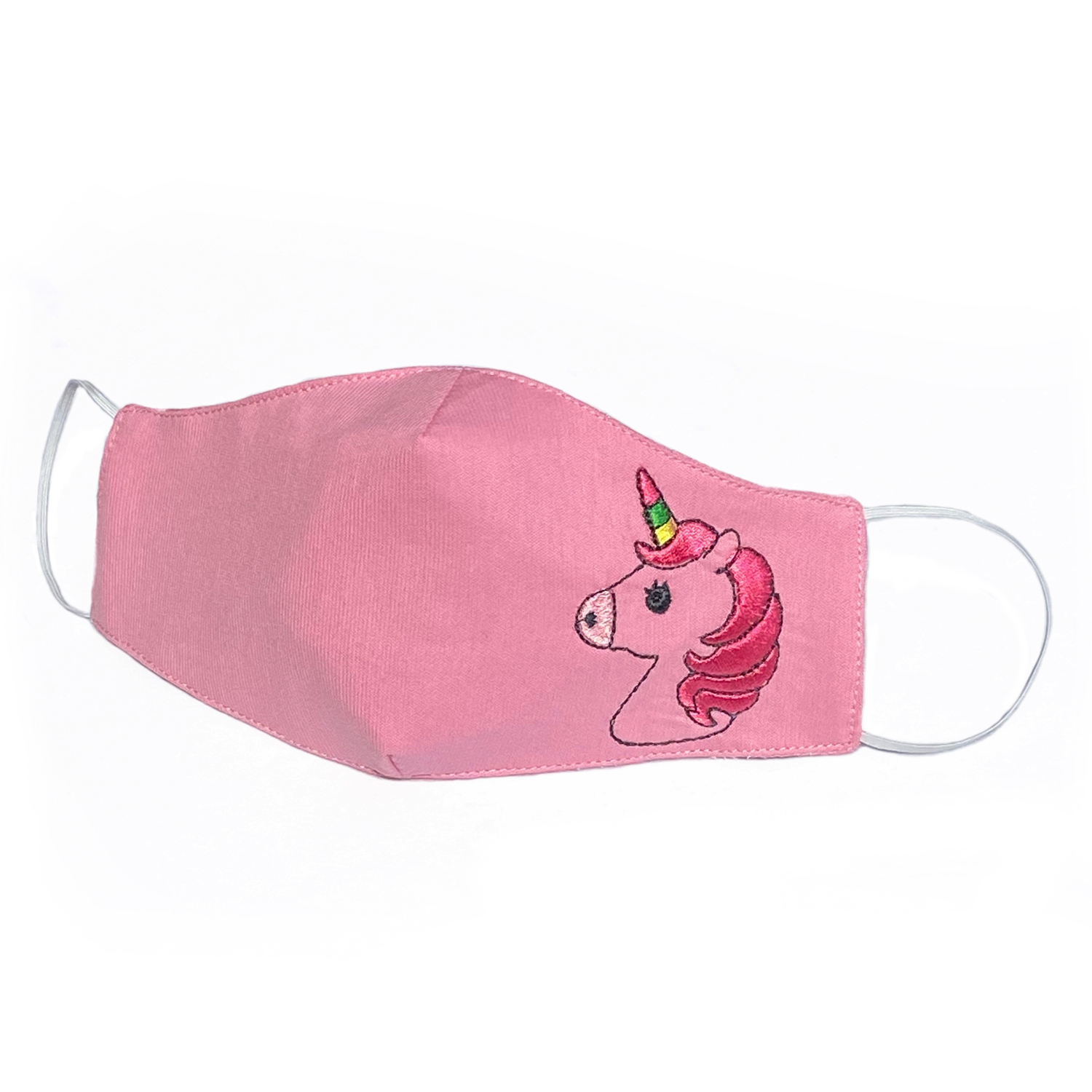 Детская защитная маска для лица "Единорог" розовая