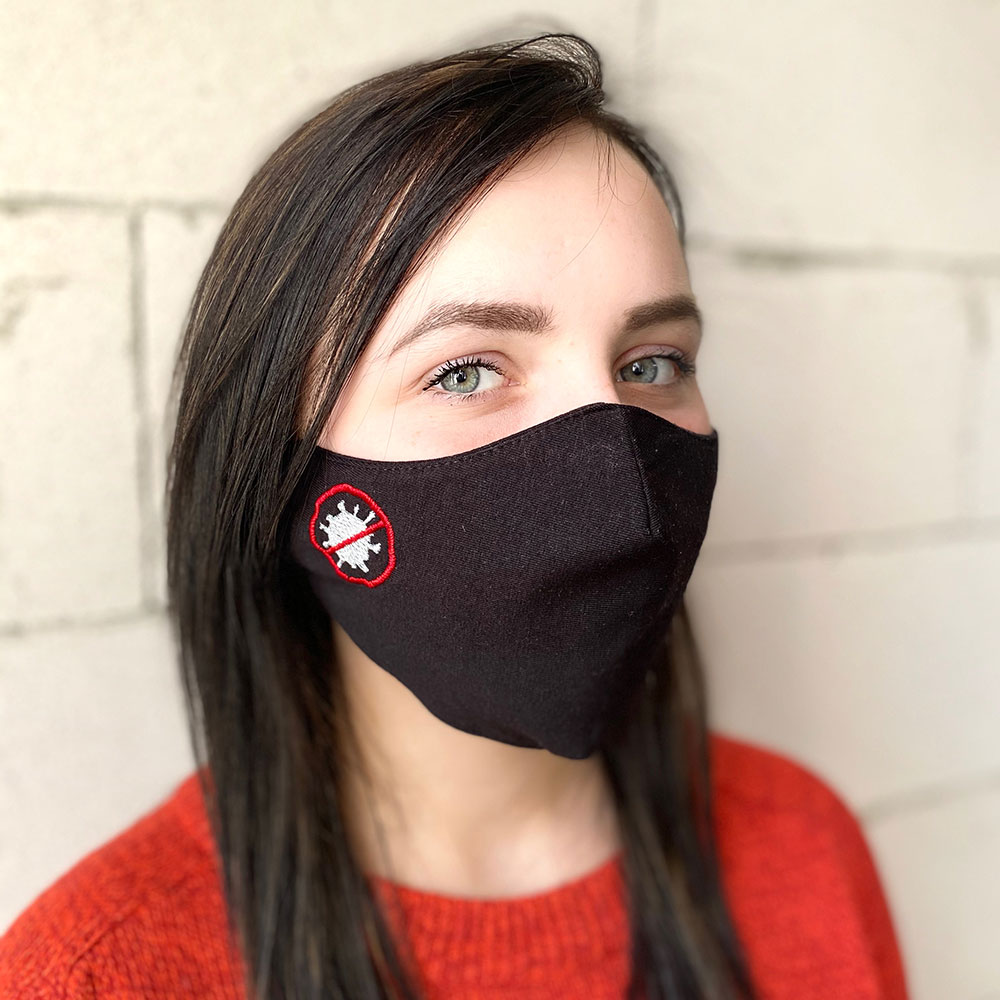 Защитная маска для лица "Stop" черная