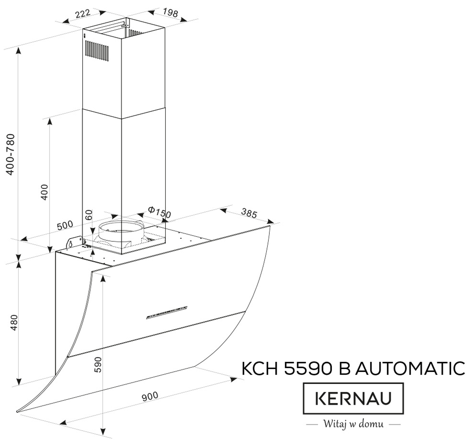 Вытяжка KERNAU KCH 5590 B Automatic